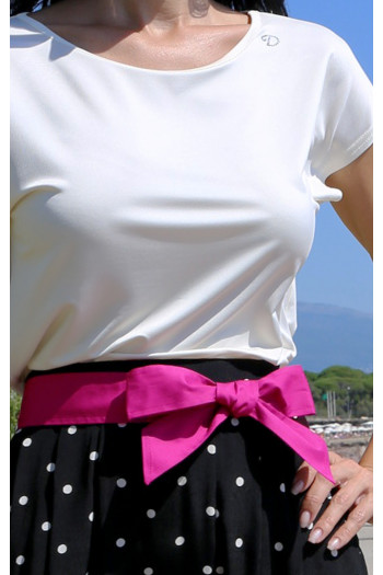 Cotton Tie Belt -  Fuchsia