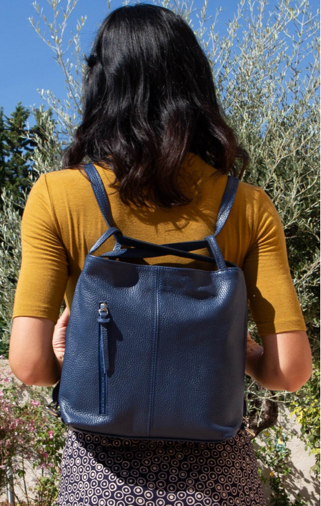 Geantă-rucsac din piele pentru femei Cobalt Convertible