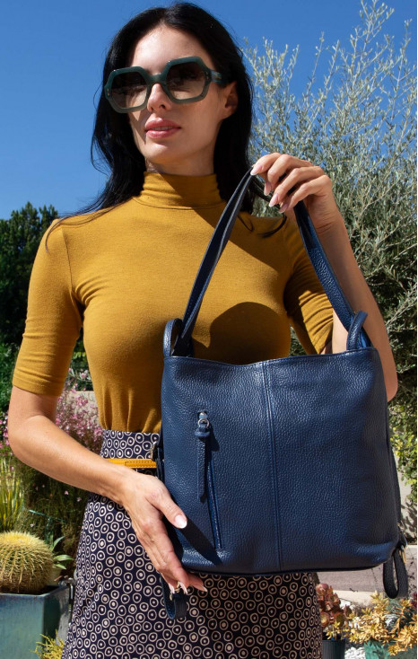 Geantă-rucsac din piele pentru femei Cobalt Convertible