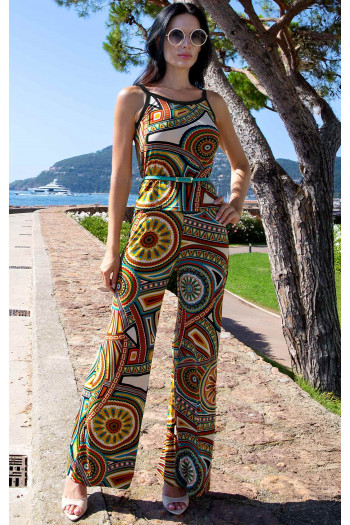 Wide-Leg Jersey Trousers – Gold Kaleidoscope Dreams [1]