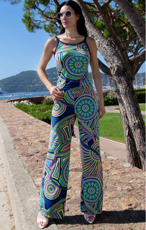 Jersey Cami Top – Blue Kaleidoscope Dreams