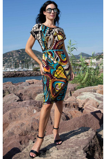 Relaxed Jersey Dress – Pink Berry Paisley
