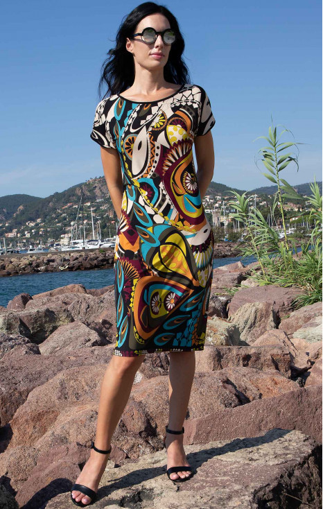 Relaxed Jersey Dress – Pink Berry Paisley [1]