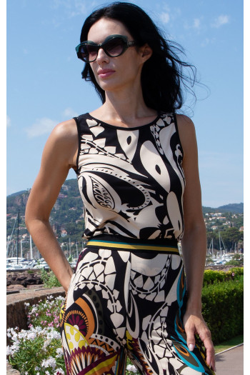 Sleeveless Jersey Top – Earth Paisley