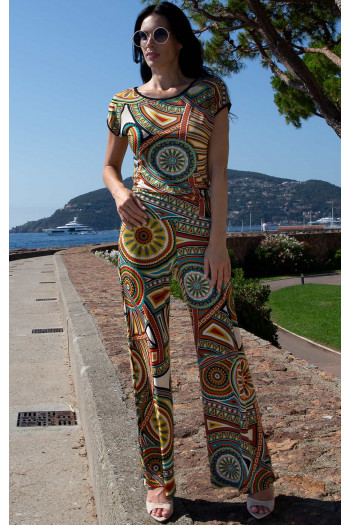 Relaxed Jersey Top – Gold Kaleidoscope Dreams [1]