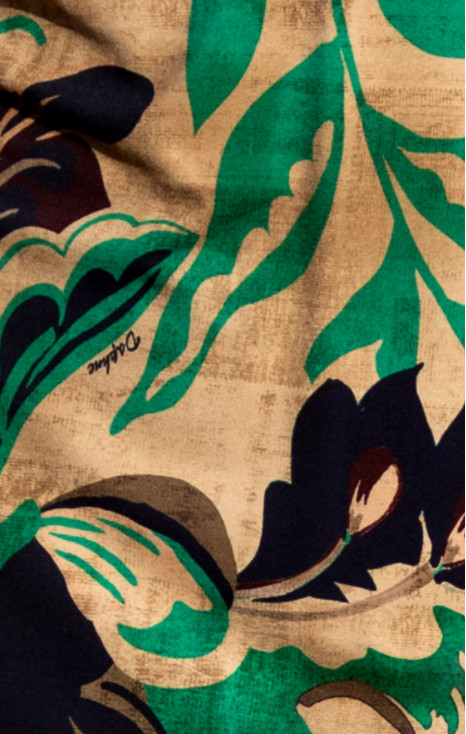 Rochie din jerseu luxos Abstract Emerald Leaves