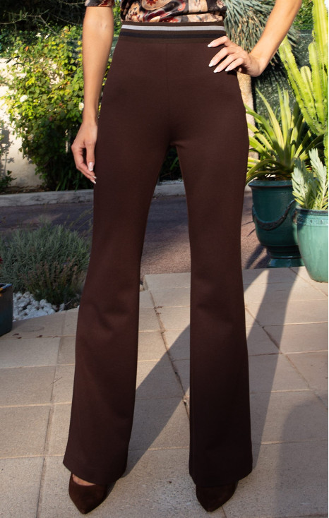 Pantaloni din tricot dens și structurat Coffee Bean