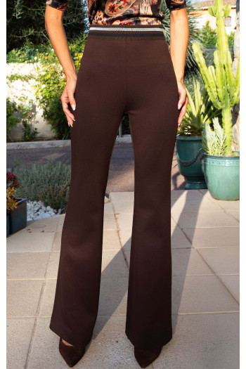 Pantaloni din tricot dens și structurat Coffee Bean
