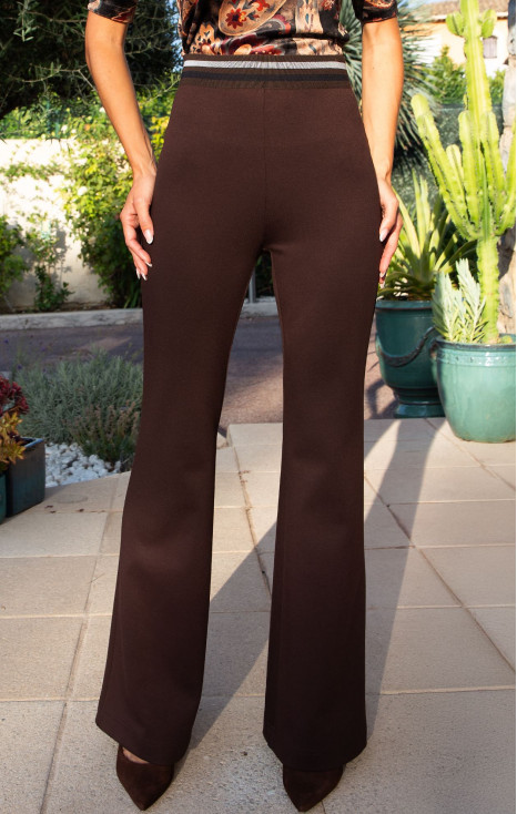 Pantaloni din tricot dens și structurat Coffee Bean