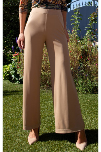 Pantaloni cu croială largă din jerseu dens Camel