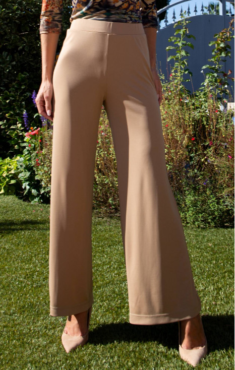Pantaloni cu croială largă din jerseu dens Camel