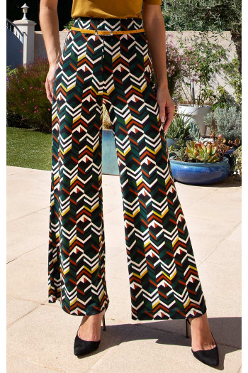 Pantaloni din jerseu cu imprimeu geometric ZigZag