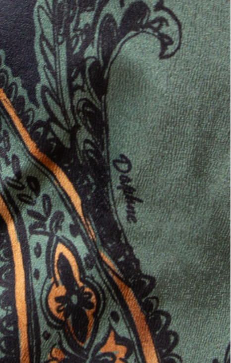 Rochie din vâscoză satinată de lux Olive Paisley
