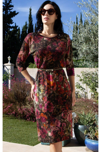Rochie din tricot de vâscoză cu imprimeu floral Autumn Garden [1]