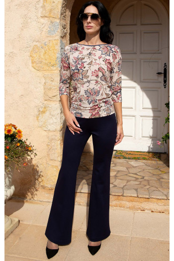 Bluză din tricot moale cu imprimeu floral Vintage Bloom Beige [1]