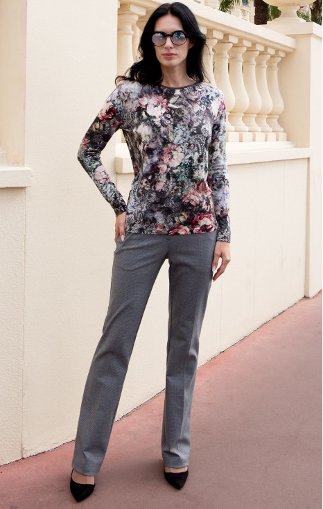 Bluză din tricot moale cu imprimeu Lace Garden